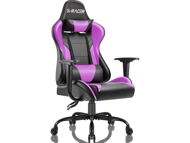 Homall Office Gaming Chair Carbon PU Leather Reclining Black Racing Style Executive Ergonomic Hydraulic Swivel Seat with Headrest and Lumbar