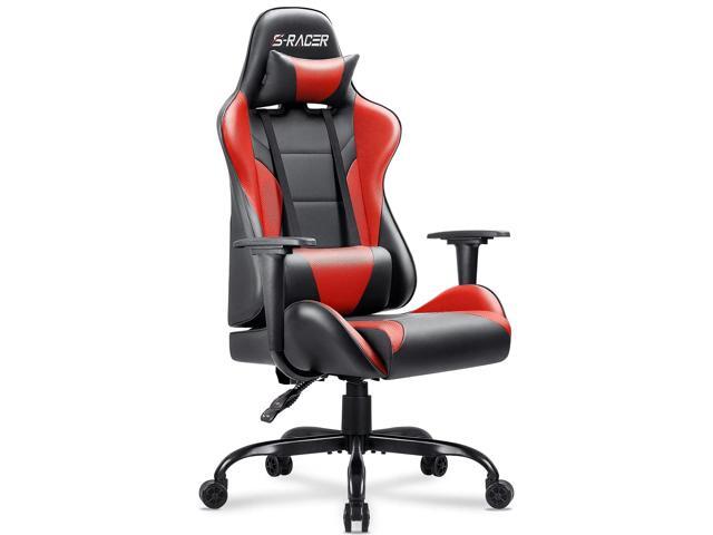 Homall Office Gaming Chair Carbon PU Leather Reclining Black Racing Style Executive Ergonomic Hydraulic Swivel Seat with Headrest and Lumbar