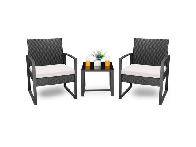 Homall Balcony Furniture Patio Chairs Set of 2 with Table 3 Piece Patio Furniture Set Bistro Table Set for Garden Backyard Outdoor Patio Use Porch