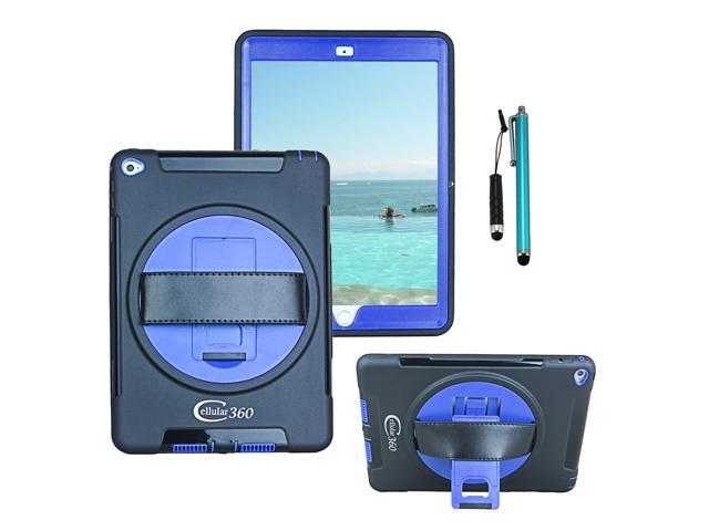 Cellular360 Apple iPad Air 2 Shockproof Case with 360 Degrees Rotatable Kickstand and Leather Handle