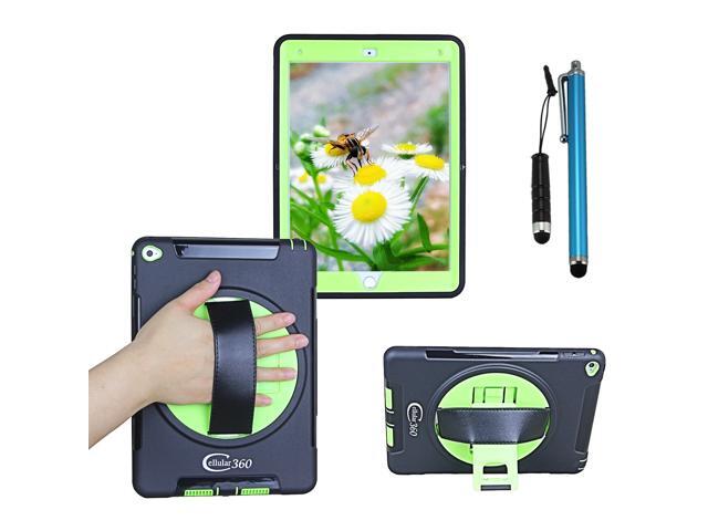 Cellular360 Apple iPad Air 2 Shockproof Case with 360 Degrees Rotatable Kickstand and Leather Handle