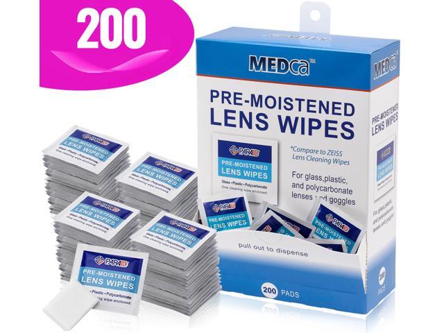Premoistened Lens and Glass Cleaning Wipes - Portable Travel Cleaner for Glasses Camera Cell Phone Smartphone and Tablet - Disposable Quick