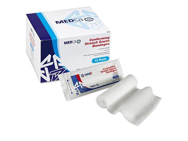 MEDca Medical Gauze Stretch Bandage Roll Tape For Wound Care Dressing 12 Pack 4 ¢â¬ x 4 Yards