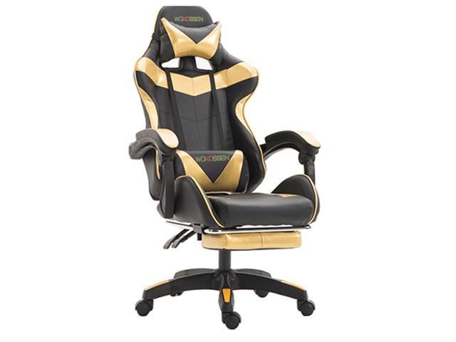 Wokossen Gaming Chair Racing Style Office Chair Adjustable Lumbar Cushion Swivel Rocker Recliner Leather High Back Ergonomic Computer Desk Chair