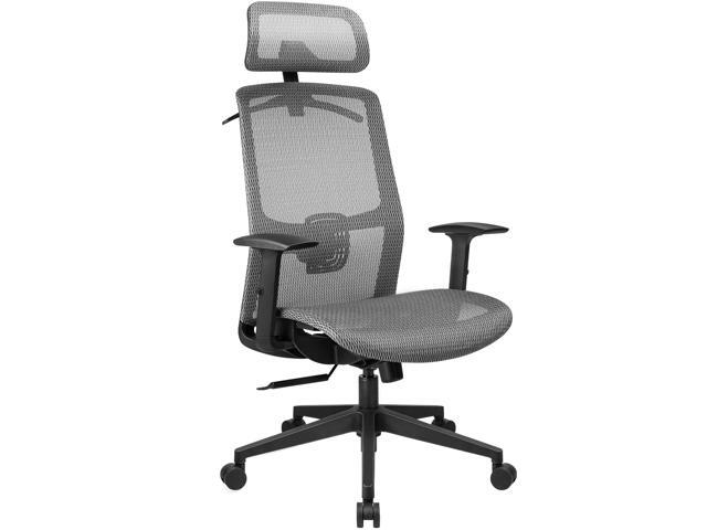 Furmax Ergonomic Office Chair Executive Chair with Mesh Seat High Back Computer Desk Chair with Adjustable Headrest Lumbar Support Armrest Rolling
