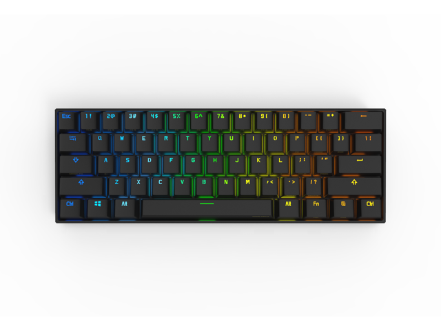 Anne Pro 2 Wired/ Wireless Gaming Mechanical Keyboard 60% RGB Bluetooth 40 PBT Key Cap N-Key Roll Over Type-c Red Switch (Black)