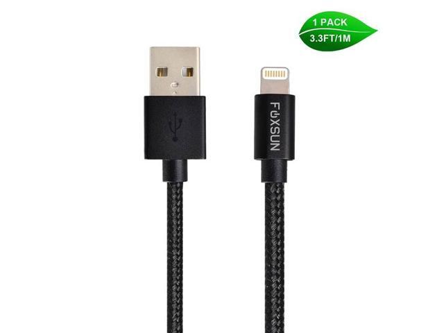 Foxsun AM001019 iPhone Charging Cable 33 FT/1M Nylon Braided Lightning Cable for iPhone 7/7Plus/6/6Plus/6S/6S Plus/5/5S/5C/SE iPad Pro/Air/Mini