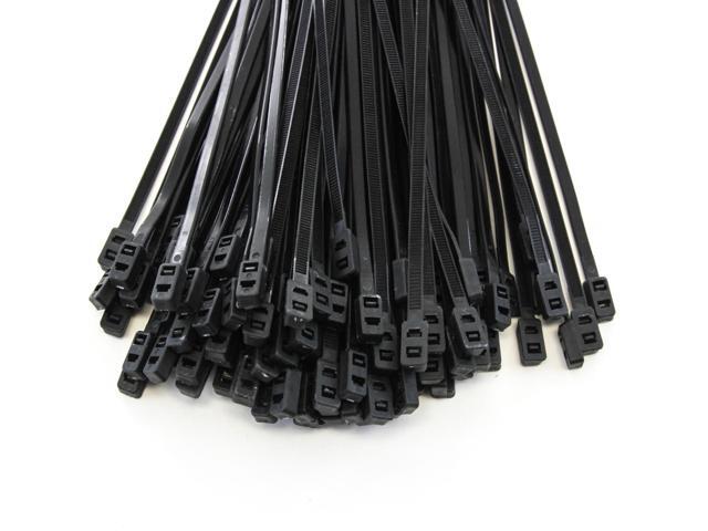 1000 pcs Black 9 Inches Double Head 50 lbs Zip Cable Tie Wire & Cord Management Nylon Zip Tie