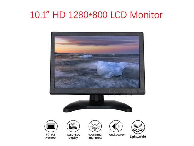 10 inch Monitor HD 1280x800 TFT 101 inch Display with Video Audio VGA AV BNC USB HDMI for CCTV Camera PC DVD Laptop