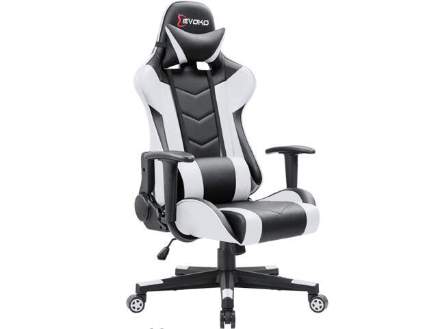 Devoko Ergonomic Gaming Chair Racing Style Adjustable Height High-back PC Computer Chair With Headrest and Lumbar Massage Support Executive Office