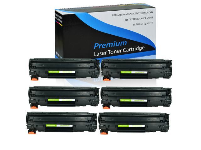 6 Pack Cb435a 35A Black Toner Cartridge For Hp Laserjet P1004 P1005 P1006 P1009