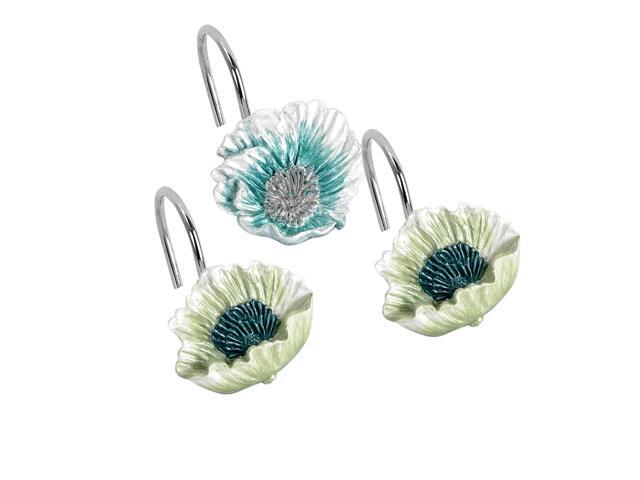 Popular Bath 959314 Poppy Fields Shower Hooks Aqua