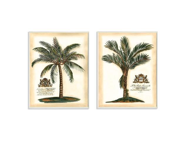 Stupell Home Décor British Colonial Palms 2pc Wall Plaque Art Set 10 x 05 x 15 Proudly Made in USA