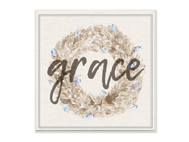 Stupell Industries Grace Floral Wreath Wall Plaque Art 12 x 05 x 12 Proudly Made in USA