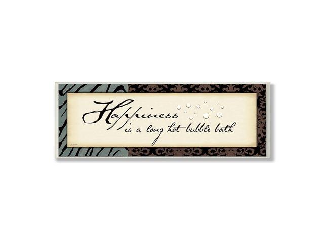 Stupell Home Décor Happiness Is A Long Hot Bath Bathroom Wall Plaque 7 x 05 x 17 Proudly Made in USA