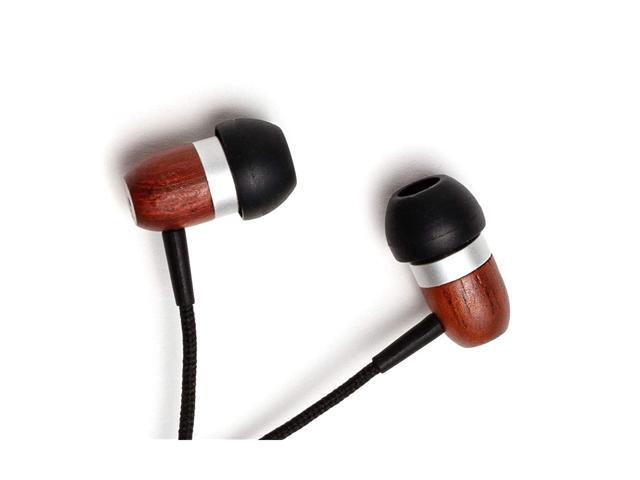 Symphonized GLXY Premium Genuine Wood in-Ear Noise-isolating Headphones with Mic and Nylon Cable (Cherry)