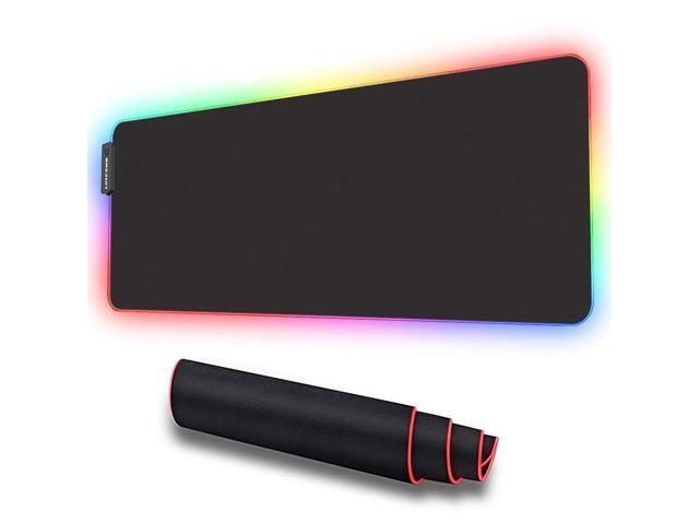 LUXCOMS RGB Soft Gaming Mouse Pad Large Oversized Glowing Led Extended Mousepad Non-Slip Rubber Base Computer Keyboard Pad Mat315X 118in