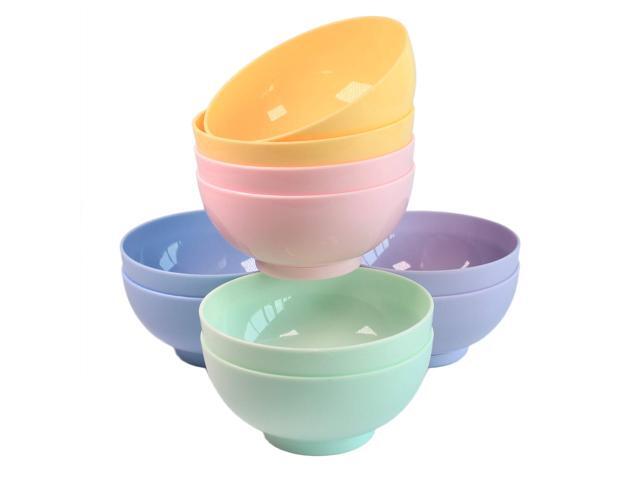 Honla 20oz Plastic Bowls Set of 10 Unbreakable Cereal Bowls in 5 Assorted Colors
