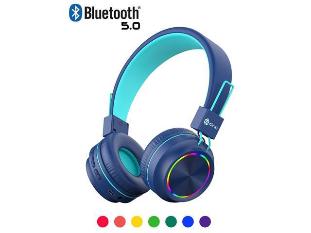 iClever BTH03 Kids Wireless Headphones Colorful LED Lights Kids Headphones with MIC 25H Playtime Stereo Sound Bluetooth 50 Foldable