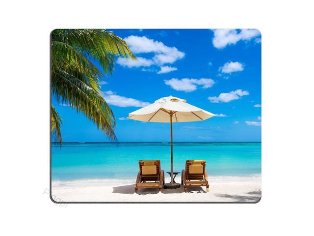 Pingpi Idyllic White Beach in Front of The Turquoise Tropical sea Mouse pad Gaming Mouse pad Mousepad Nonslip Rubber Backing