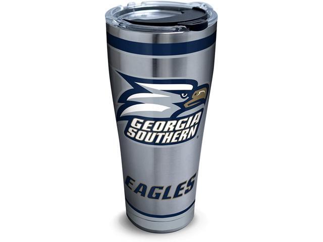 Tervis 1301551 Georgia Southern Eagles Tradition Insulated Tumbler with Clear and Black Hammer Lid 30 oz Stainless Steel Silver