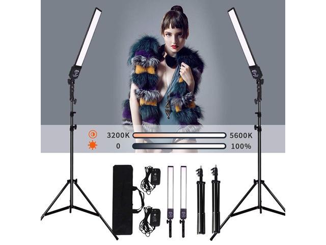 GIJUANRING 2 Packs Dimmable Bi-Color LED Video Light with Tripod Stand Bag Photography Lighting Kit for Camera Video Studio YouTube Product