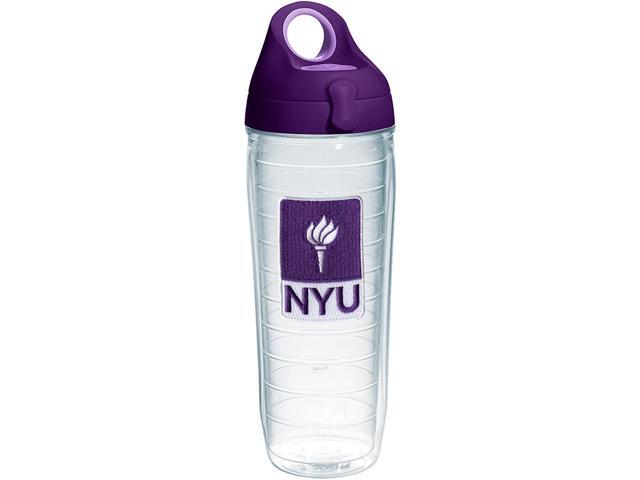 Tervis 1231090 Nyu Violets Logo Insulated Tumbler with Emblem and Purple Lid 24oz Water Bottle Clear