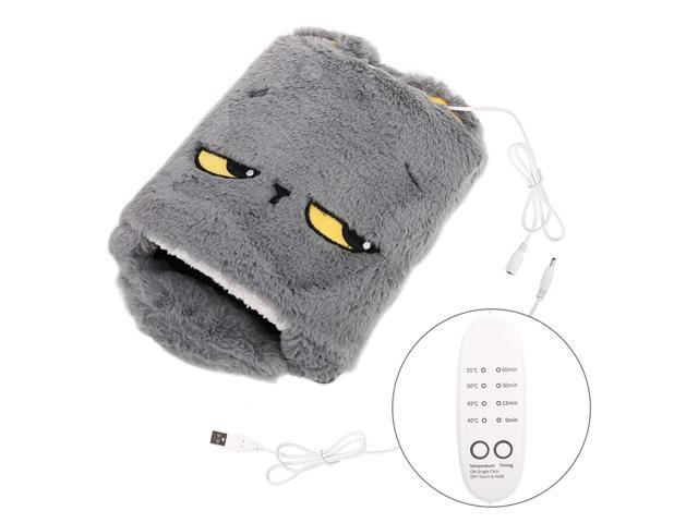 MoKo USB Heating Mouse Pad Hand Warmer Heated Mouse Mat with Timing Switch and 4-Gear Temperature Control Cartoon Cute Plush Detachable and