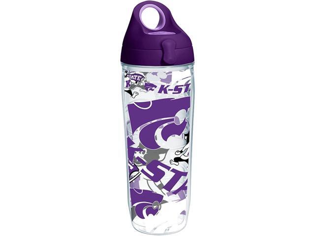 Tervis Kansas State Wildcats All Over Insulated Tumbler with Wrap and Purple Lid 24oz Water Bottle Clear