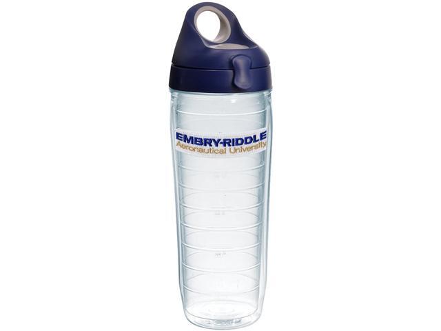 Tervis Embry-Riddle Eagles Logo Insulated Tumbler with Emblem and Navy with Gray Lid 24oz Water Bottle Clear