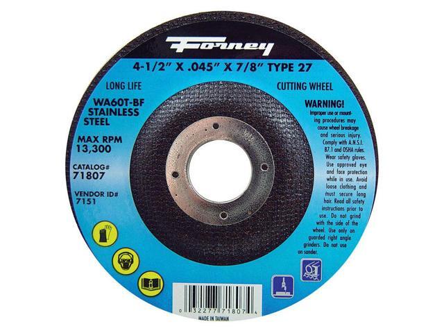 Forney Metal Cut-Off Wheel 4-1/2 in Dia x 045 in thick x 3/8 in