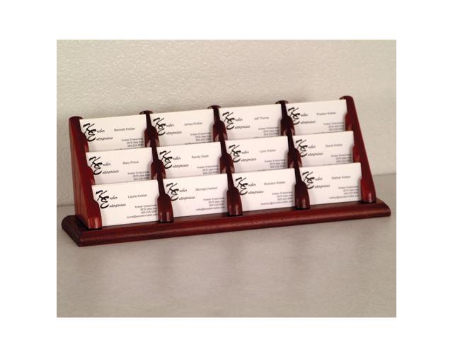 Wooden Mallet Wooden Mallet 12 Pocket Countertop Business Card Holder Mahogany
