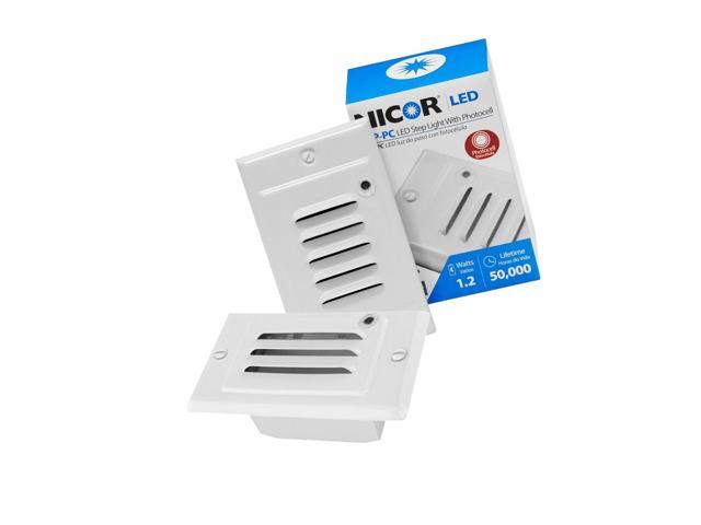 NICOR Lighting LED Step Light with Photocell in White (STP-10-120-WH-PC)