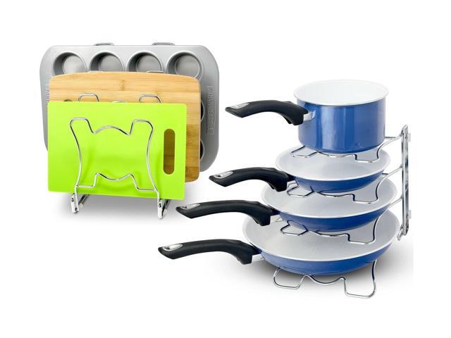 2 Pack - SimpleHouseware Kitchen Cabinet Pan and Pot Cookware Organizer Rack