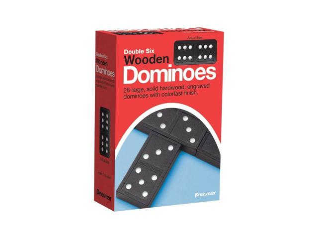 Pressman Toy Double Six Wooden Dominoes 28 Pieces Wooden Dominoes Six
