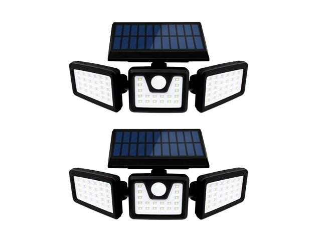 Otdair Solar Security Lights 3 Head Motion Sensor Lights Adjustable 70LED Fl