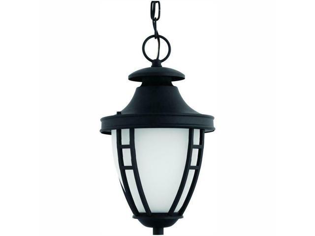 Fairview Collection 1-Light Outdoor Textured Black LED Hanging Lantern