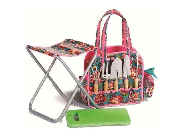 Picnic Plus ACG-505MT 9 piece deluxe garden tote with stool kneeling pad and
