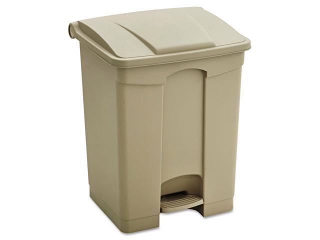 Safco Large Capacity Plastic Step-On Receptacle 17gal Tan 9922TN