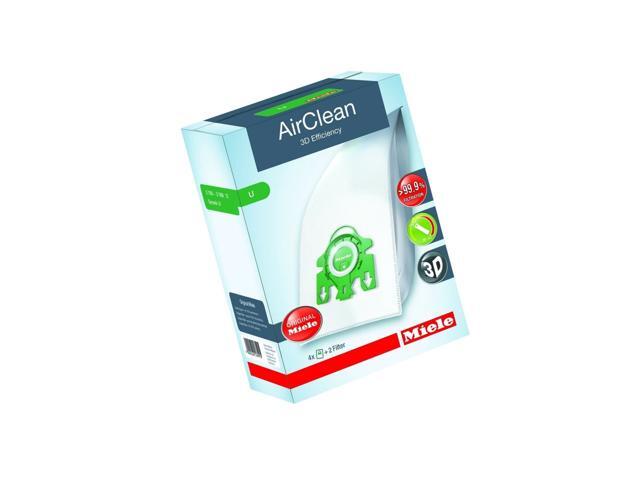 Miele 10123230 AirClean 3D Efficiency Dust Bag Type U 4 Count 2 Air Filters