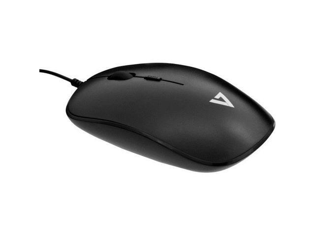 V7 MU200-1N Low Profile USB 1600DPI Optical Mouse - Black