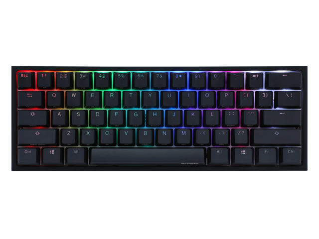 Ducky One 2 Mini RGB LED 60% Double Shot PBT Gaming Mechanical Keyboard - Cherry MX Silver Switches