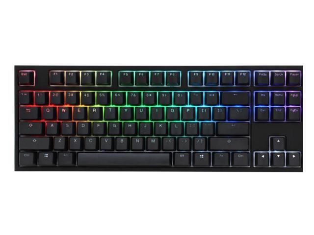 Ducky One 2 RGB TKL RGB LED Double Shot PBT Gaming Mechanical Keyboard - Cherry MX Blue Bezel Design Detachable USB Type - C