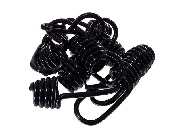 Bungee Cord Hooks - Shock Cord - 10 Pack - Black Plastic Coated - For Boating Camping Auto and Outdoor Uses (1/2 Inch)