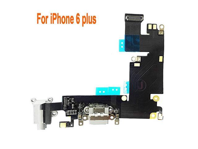 OEM Charging Port Dock Connector Flex Cable wMicrophone + Headphone Audio Jack Port Ribbon Replacement Part Compatible for iPhone 6 Plus All