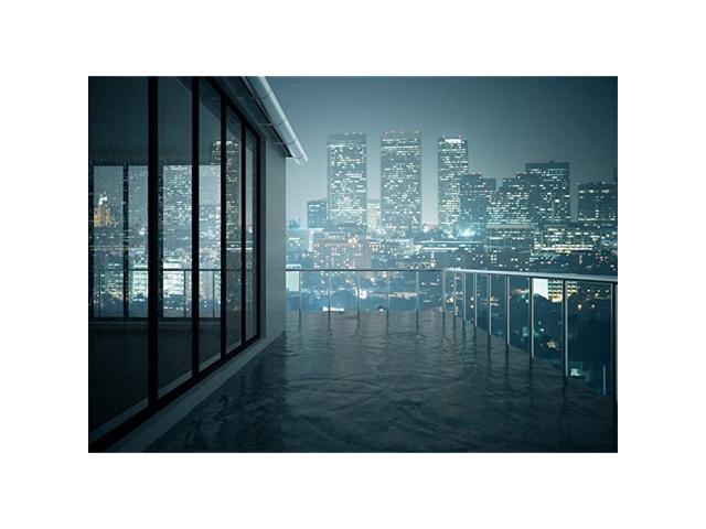 Aerial View City Landscape 7x5ft New York City Night View Backdrop Skyscraper Shining Lights French Window Romantic Balcony Photography Background