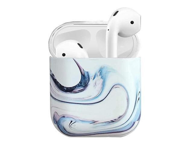 Marble Airpods Case Unique Marble Pattern Print Design Portable Shockproof Hard Protective Cover Accessories Women Girls Men for Apple Airpods 12