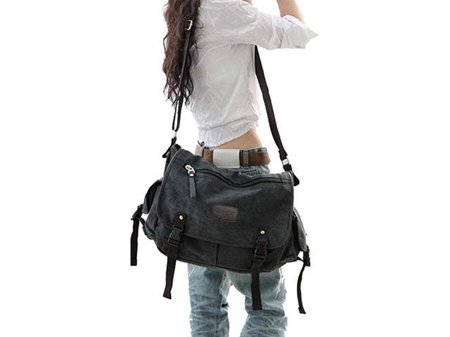 Canvas Messenger Bag Large Book Laptop Shoulder School Bag Women Men New