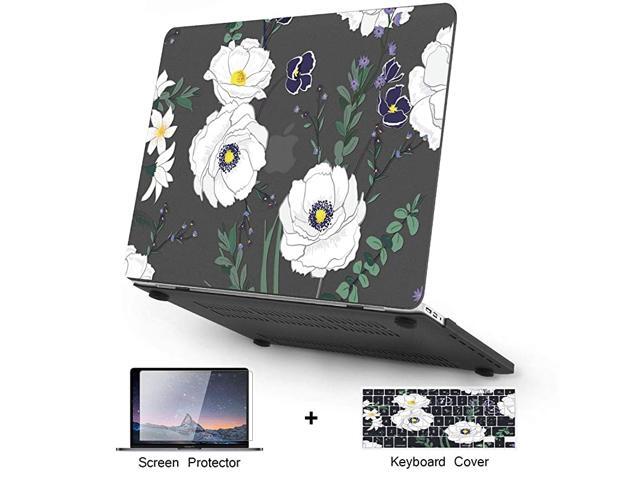 MacBook Air 13 inch Case A1466 A1369 Older Ver 20102017 Release with Keyboard Cover Screen Protector 3D Flowers Pattern Plastic Hard Shell Case