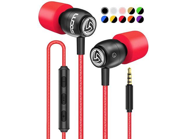 Clamor Wired Earbuds in Ear Headphones with Microphone Earphones with Mic and Volume Control Memory Foam Reinforced Cable Bass Compatible with